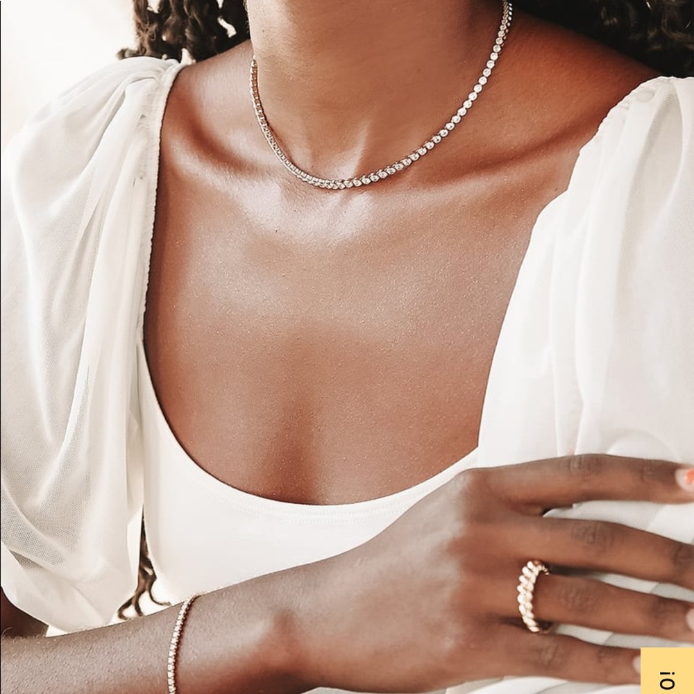 14 KT gold plated rhinestone necklace NWT